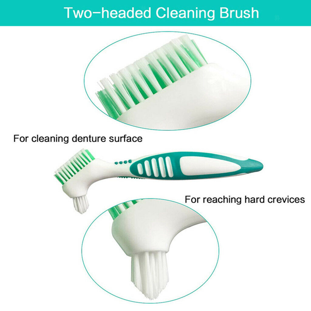 Double Sided Denture Cleaning Brushes Set Multi-Layered False Teeth Brush 8x