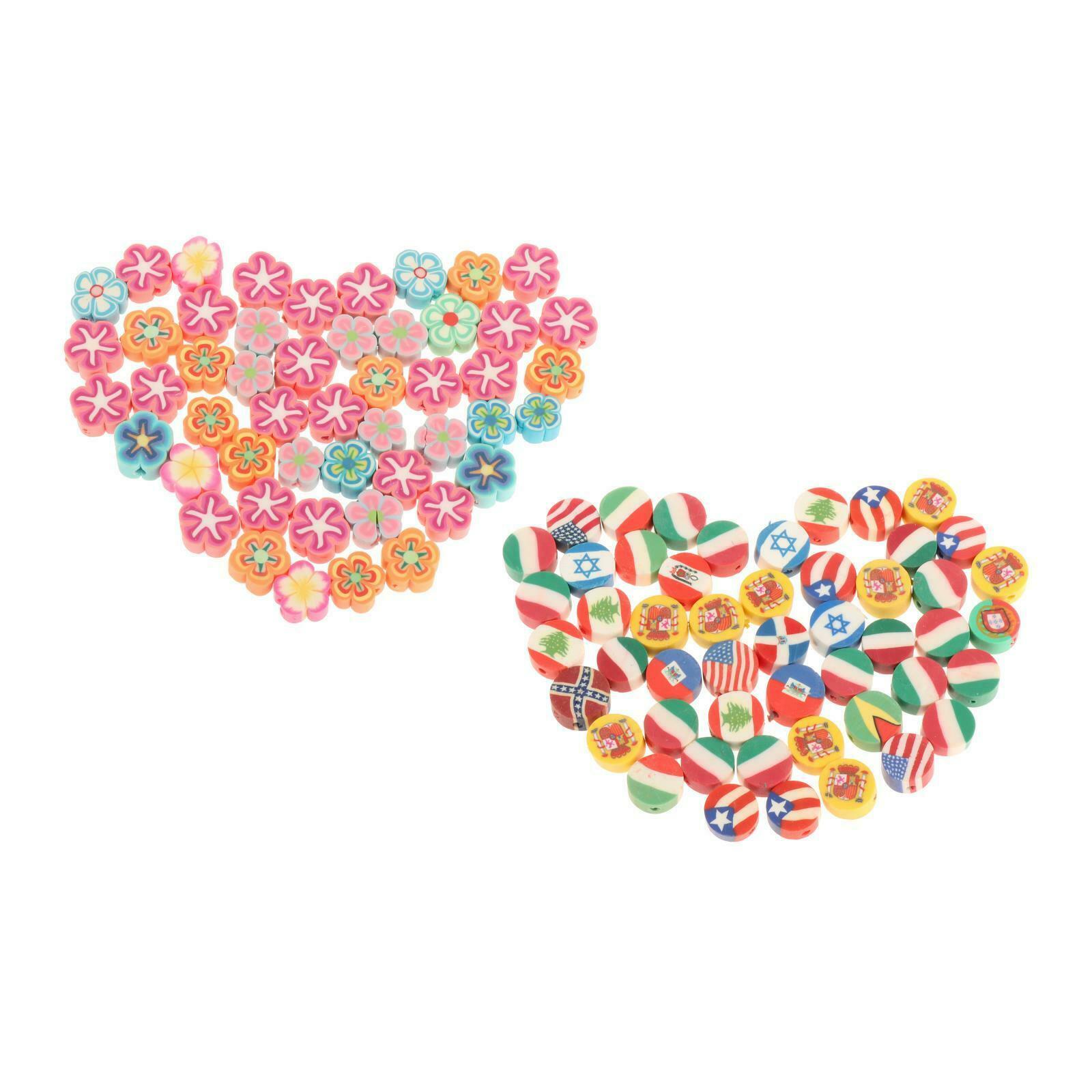 50 Pieces Soft Pottery Beads Charms for Jewelry Making Necklace Plum Bossom