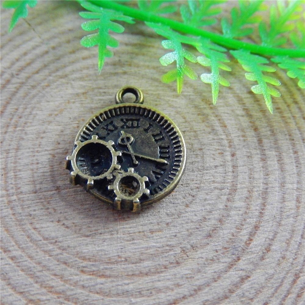 20pcs Antiqued Bronze Alloy Steampunk Gear Charms Pendant Necklace Jewelry 51437
