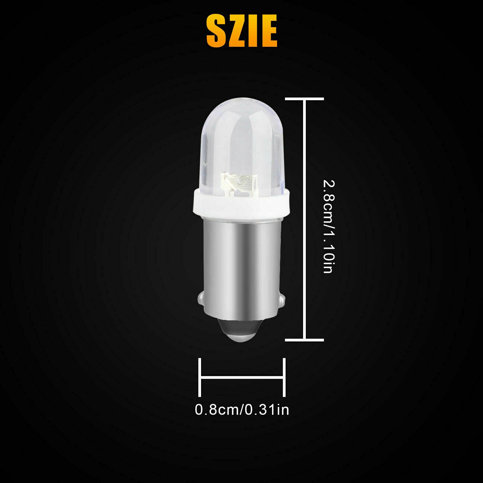 20x 12V Pure White BA9S LED Instrument Panel Light 1815 Dash Gauge Interior Bulb