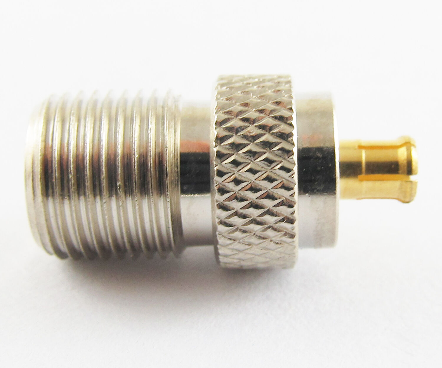 10pcs F Female Jack to MCX Male Plug Straight RF Coaxial Adapter Connector Brass