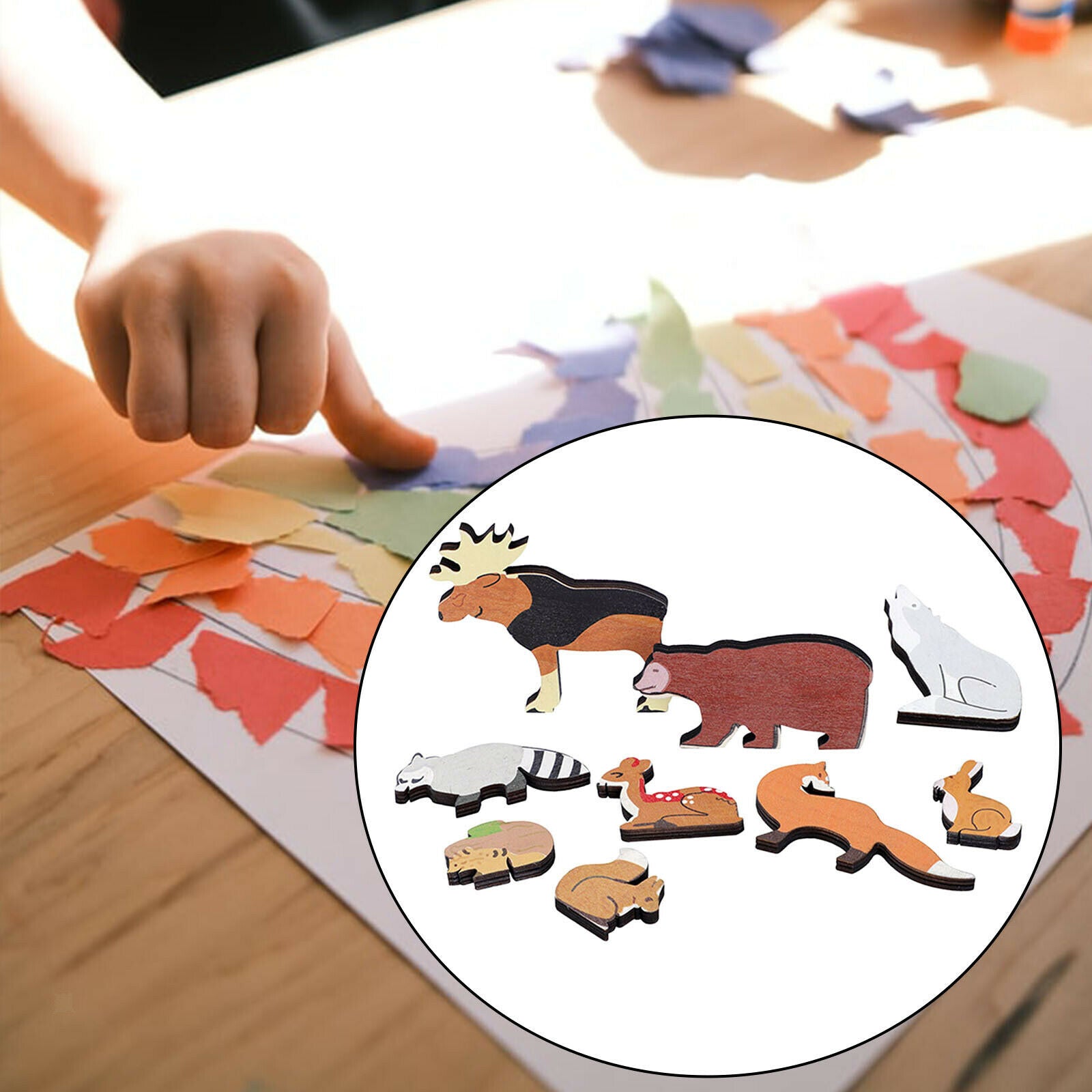 Wooden Animal Puzzles Learning Preschool Educational Toys Gifts Children