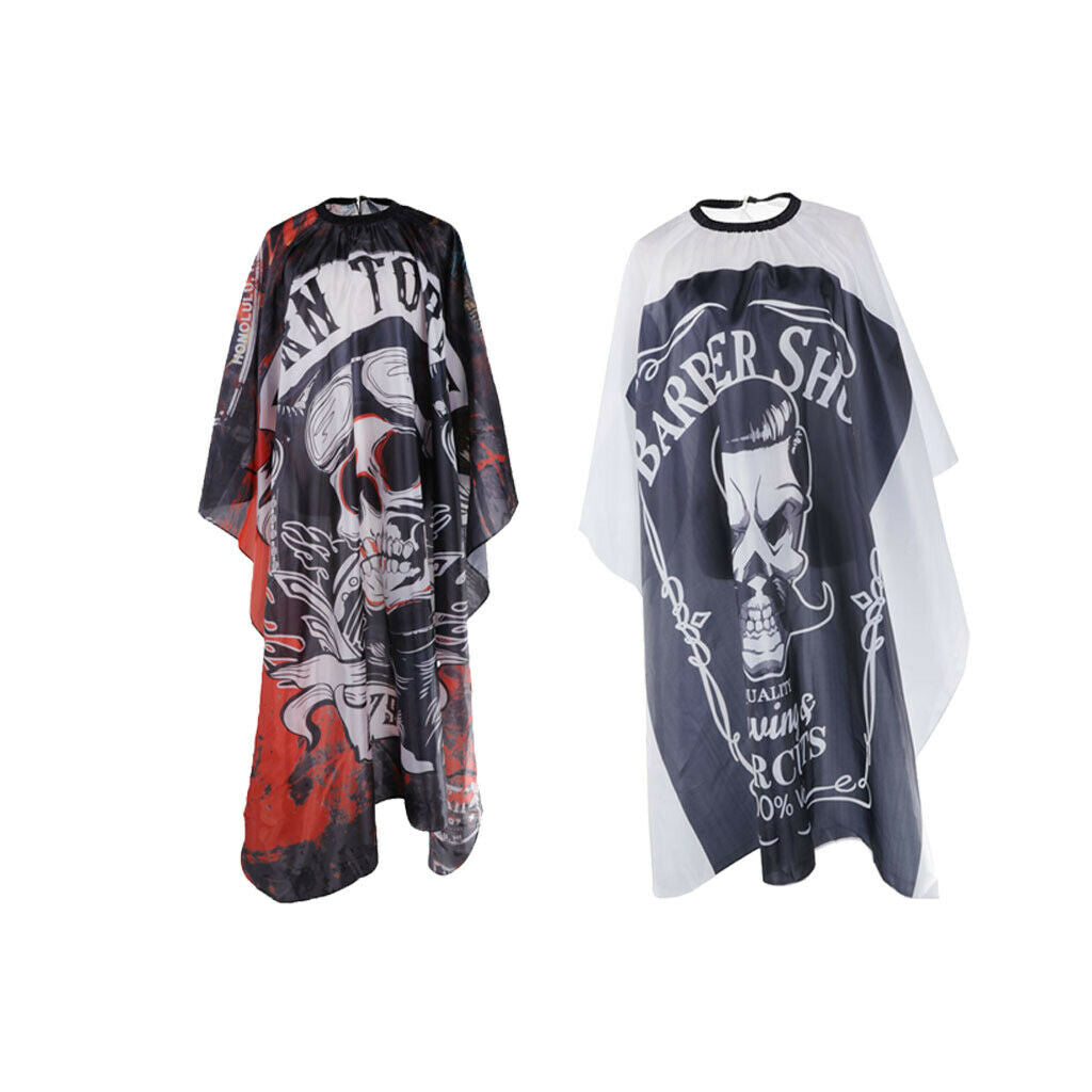 2Pcs Nylon Cutting Cape Waterproof Coloring Gown Cloth with Snap Buckle