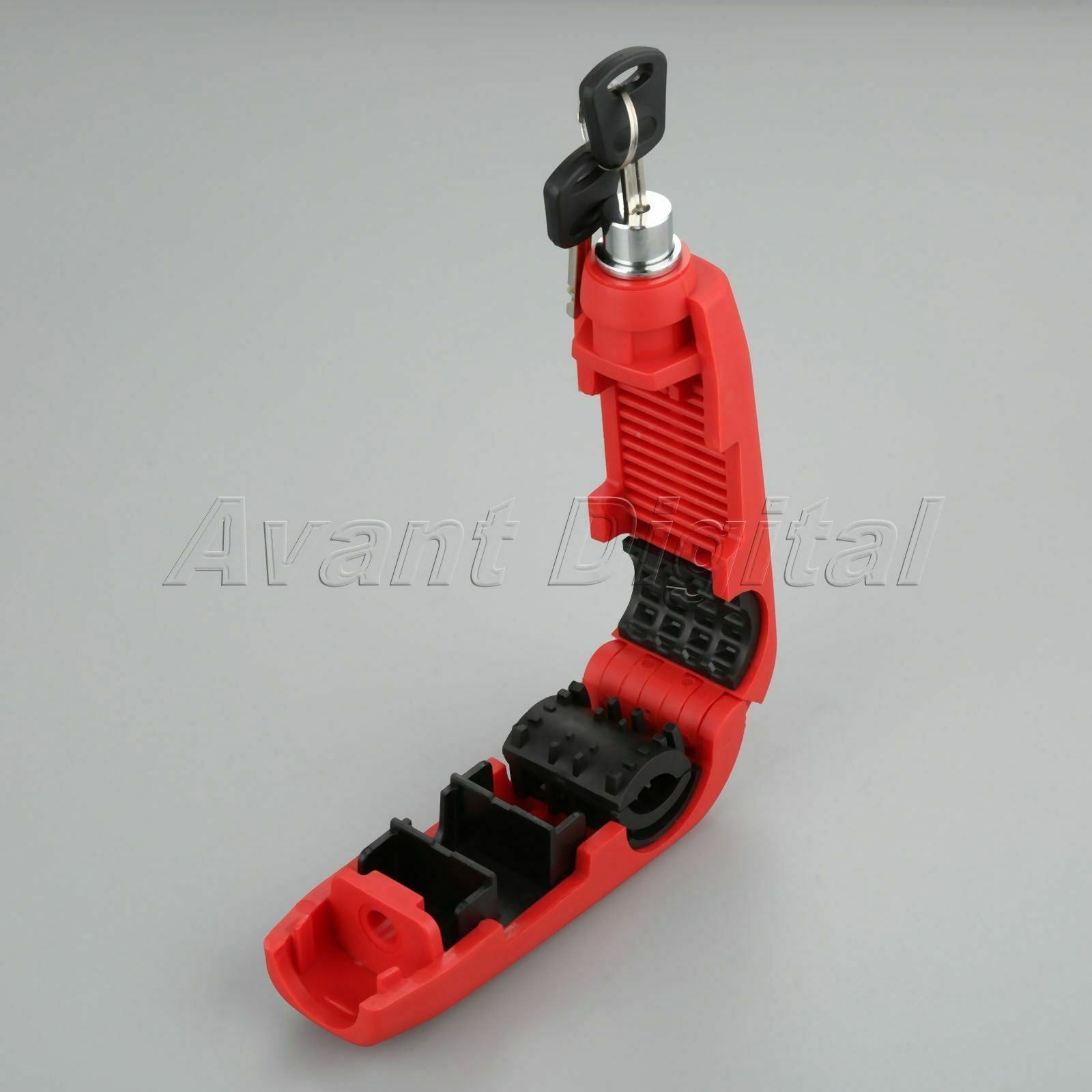 1X Motorcycle Handlebar Grip Brake Lever Lock Anit Theft Security Caps-Lock Red