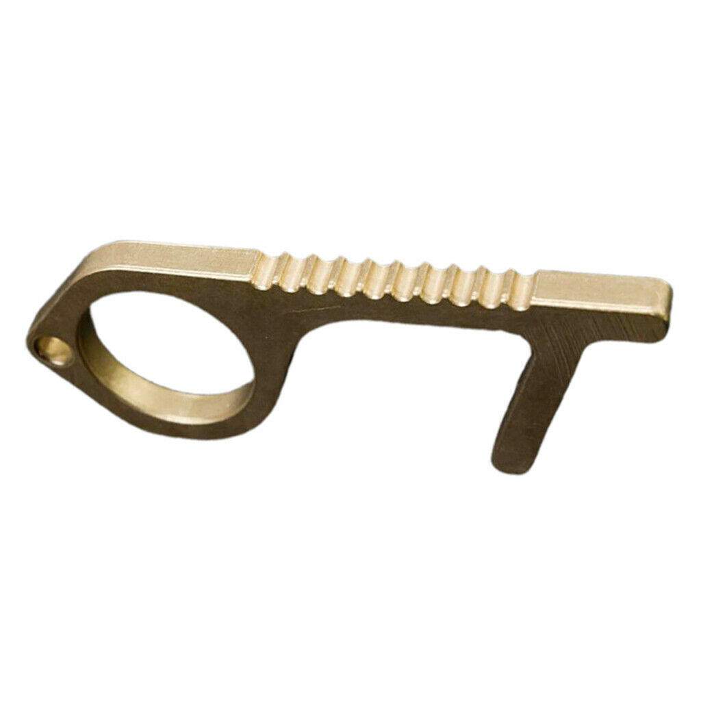 Non Contact Hand Brass Door Opener Handle Key Tool Keychain Avoid Touching