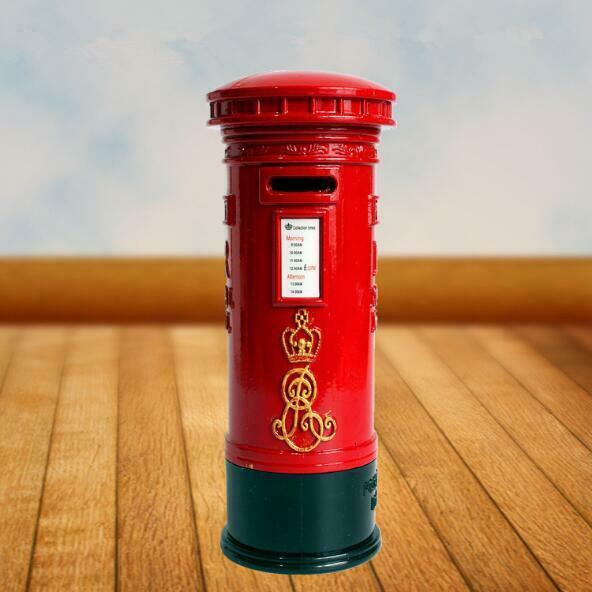 Metal Britain London Street Red Mailbox Piggy Bank Postbox Money Box