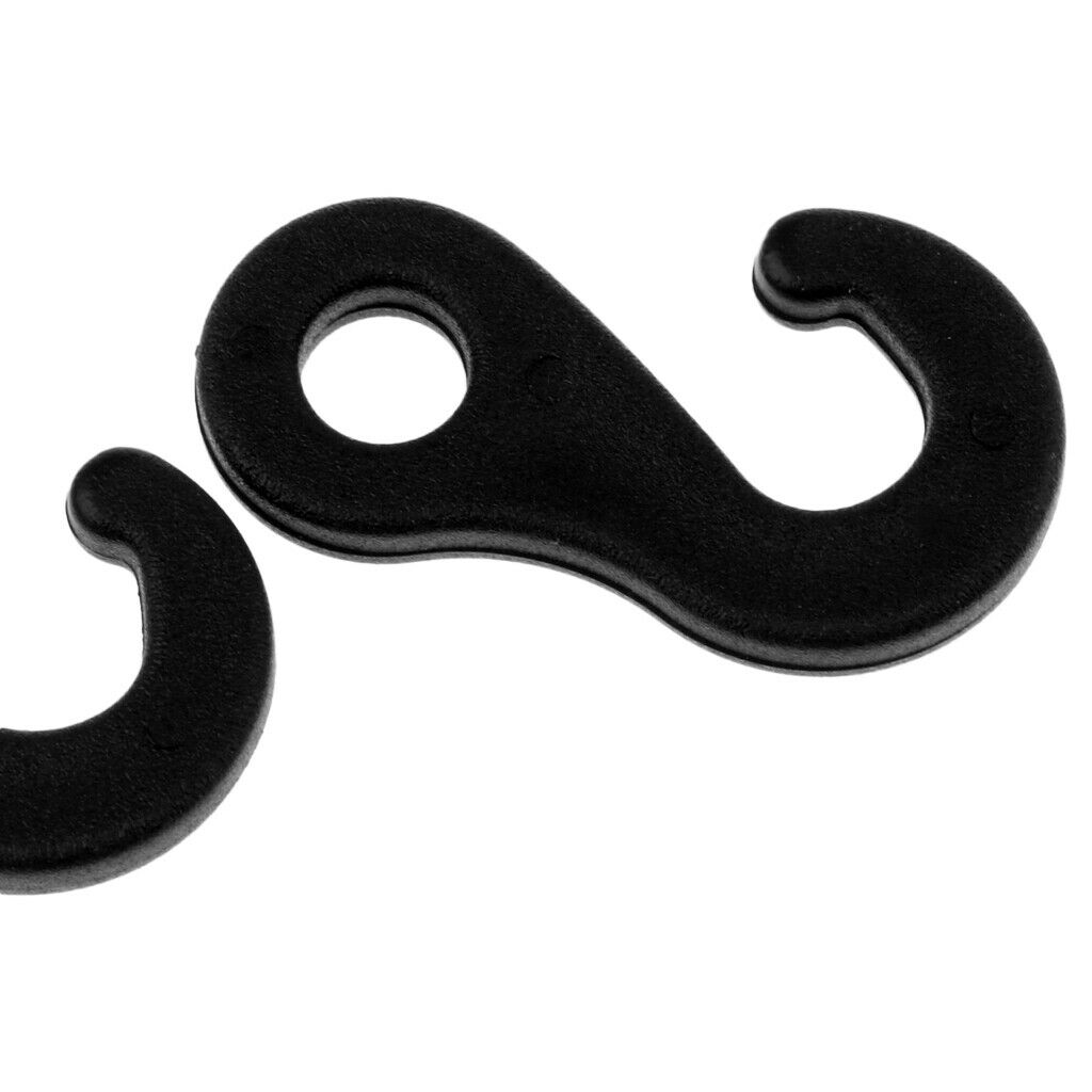 50x Plastic Tent Fasten Hook for Camping Awning Backpack Tie  Cord