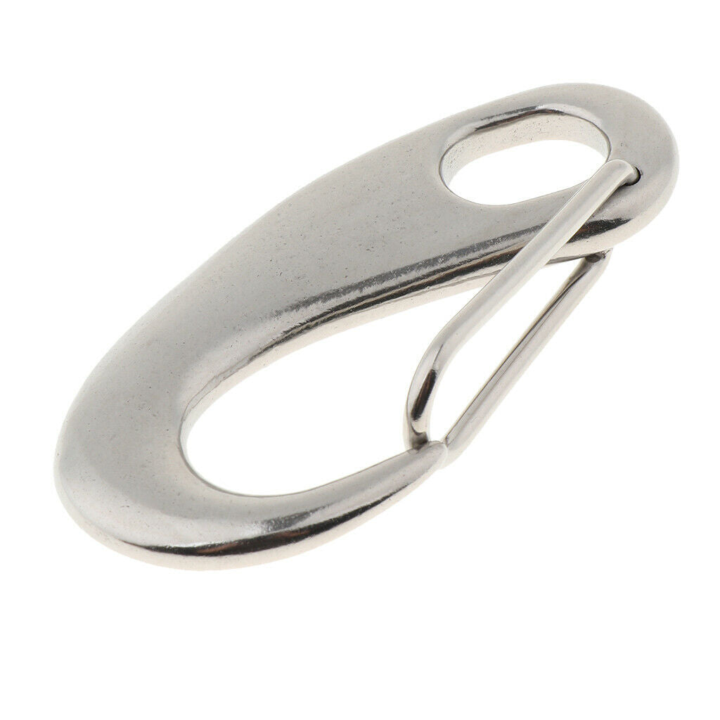 10cm Stainless Steel Egg Shape Spring Snap Clip Hook Quick Link Carabiner