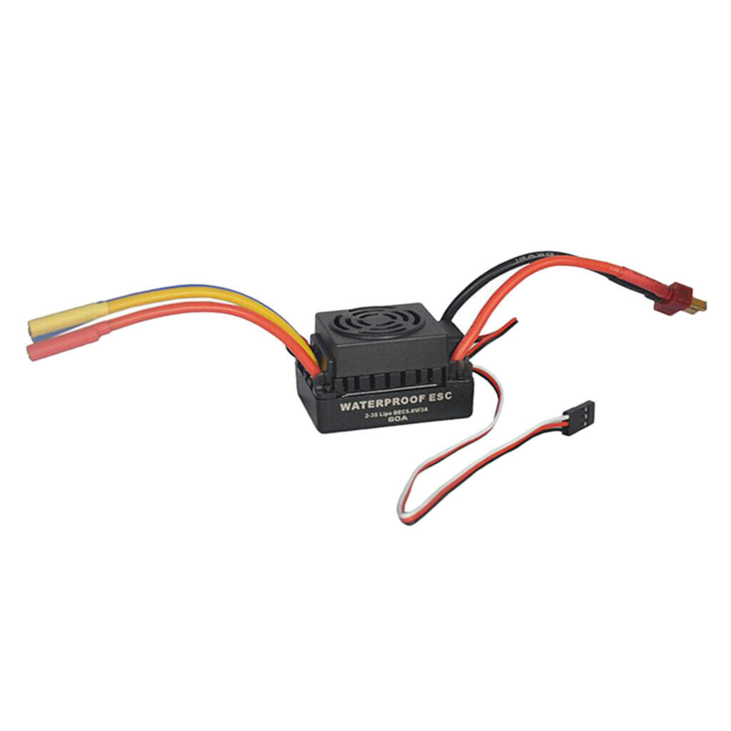 60A Brushless ESC Motor Speed Controller Heatsink for 1:10 RC Car Black