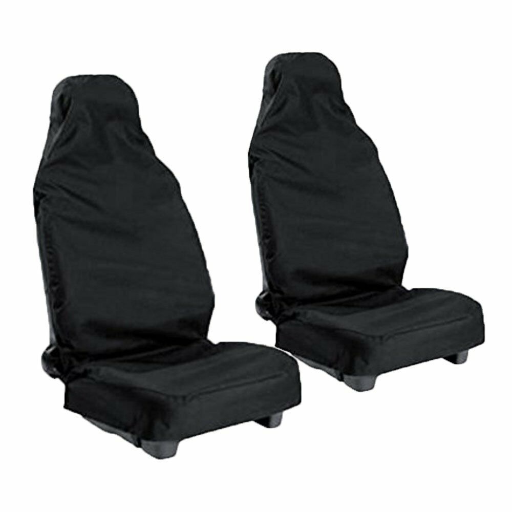 2xBlack Universal Car Front Seat Covers Seat Protector Stains Dirt Protect Cover
