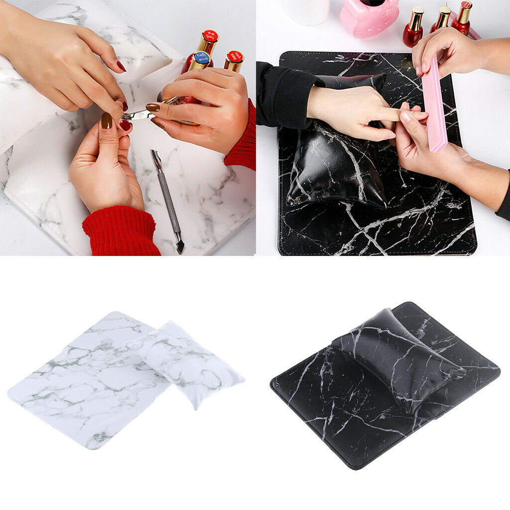 2Pcs PU Cover Sponge Column Cushion Nail Pillow & Pad Salon Hand Holder Arm Rest