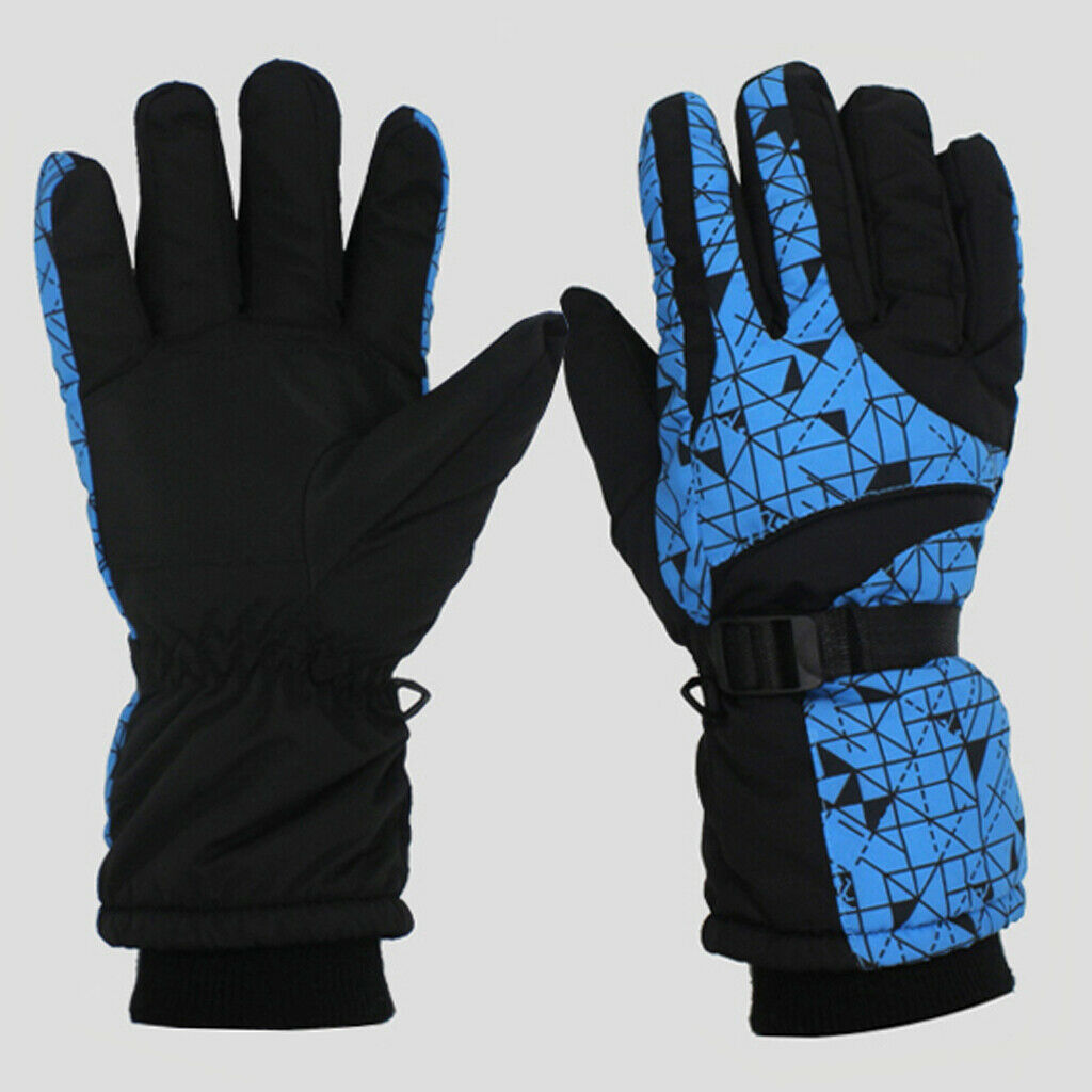 Men Winter Motorcycle Hiking Ski Snow Snowboarding Gloves Blue