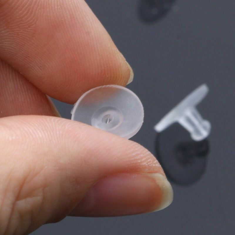 100pc Clear Rubber Earring Safety Back Bullet Clutch Earring Pad Jewelry Finding