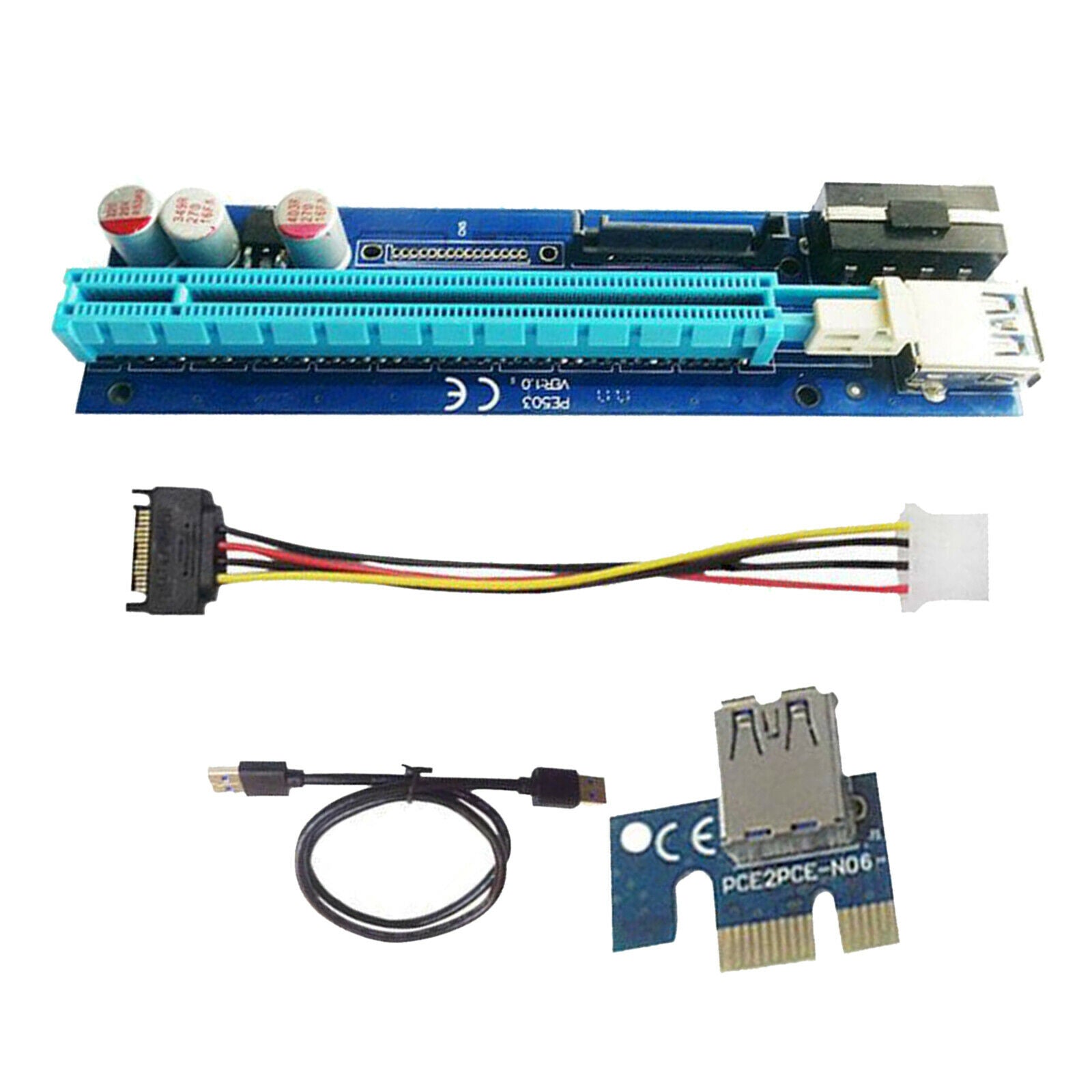 PE503 PCI-E GPU Riser Card 4PIN+SATA Adapter for Bitcoin Miner Accessories