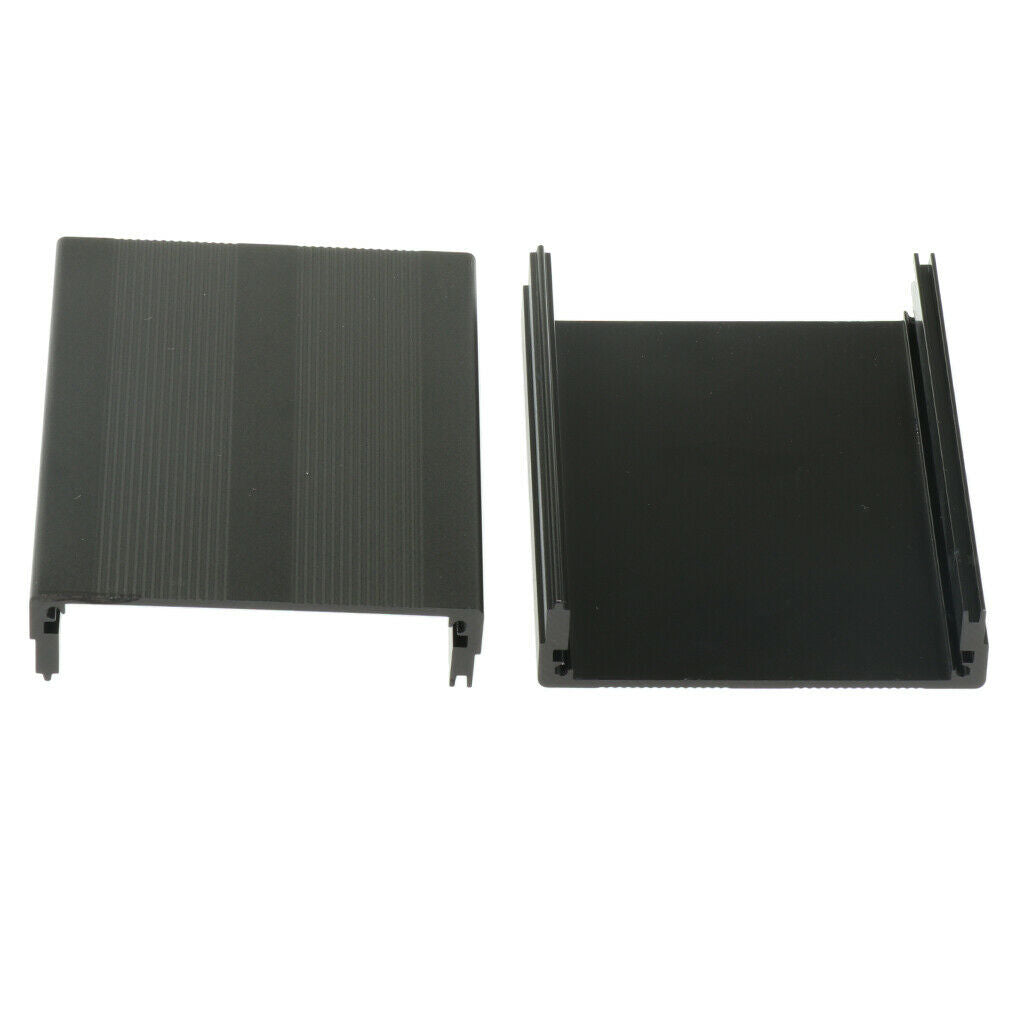 Extruded Aluminium Enclosure PCB Cooling Flat Box Case DIY 100x76x35mm Black