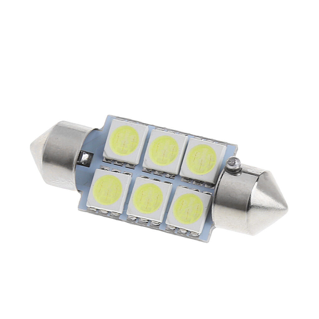 10X White 36MM 5050 6LED SMD Car Auto Interior Festoon Dome Light Lamp Bulb
