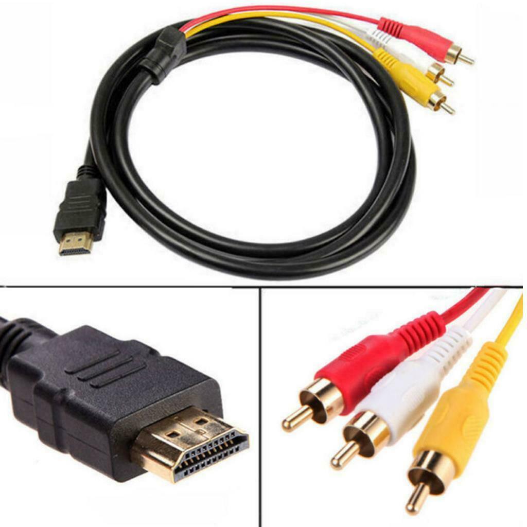 to 3 RCA Adapter Cable 1.5m HDTV to Chinch Cable