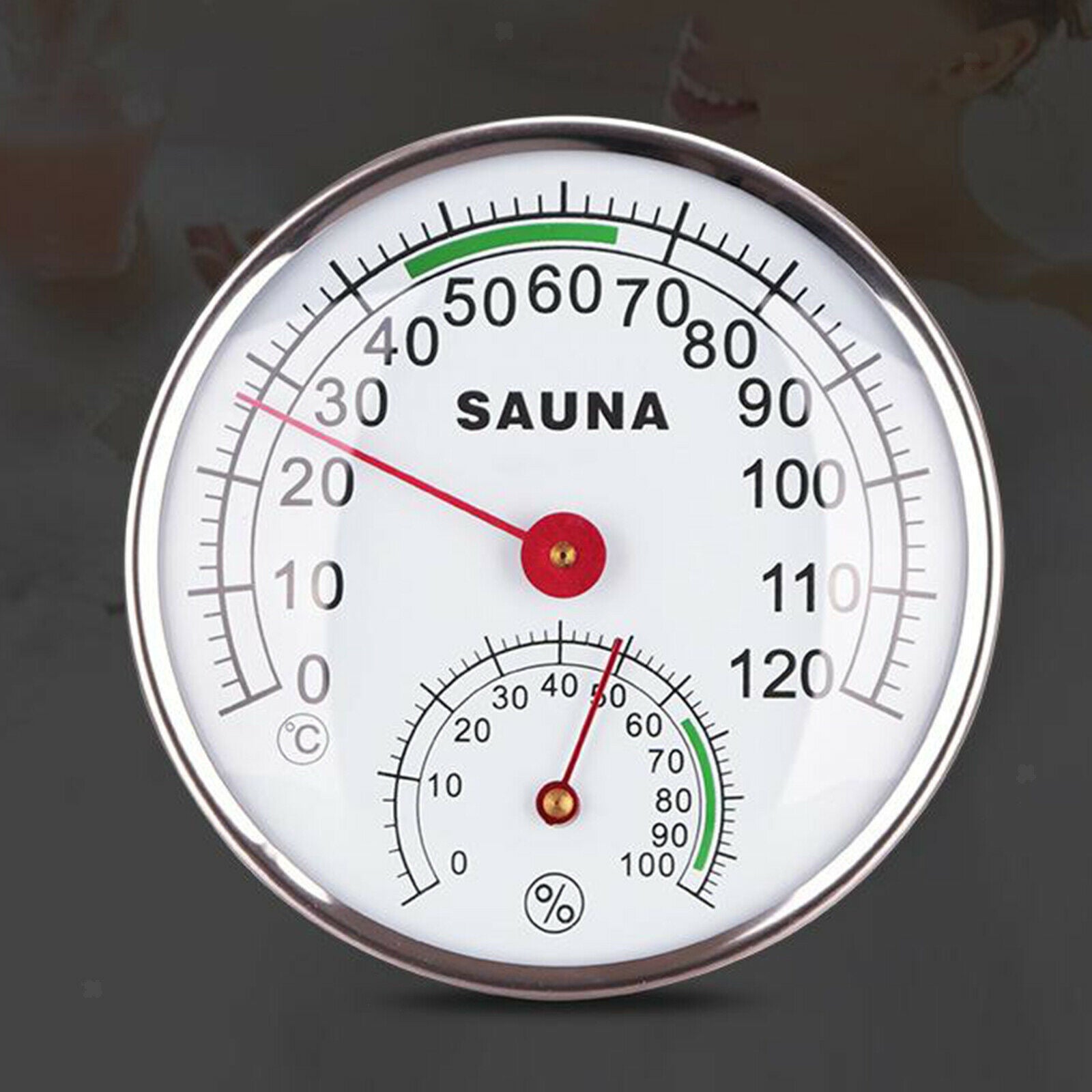 4.9inch Analog Sauna Thermometer Hygrometer Wall Hanging for Sauna Room