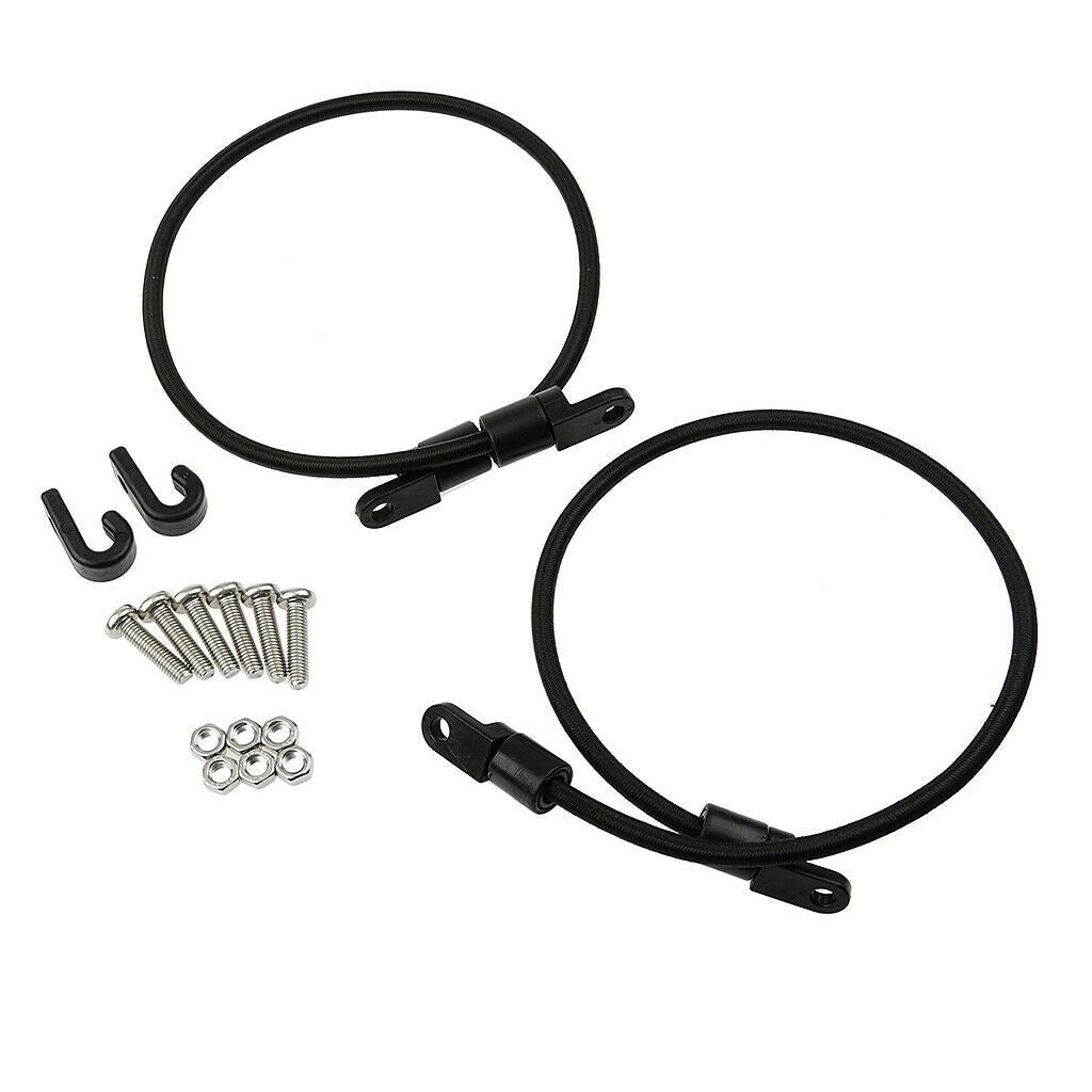 2pcs Black Kayak Paddle Holder Keeper Rod holder Bungee Cord