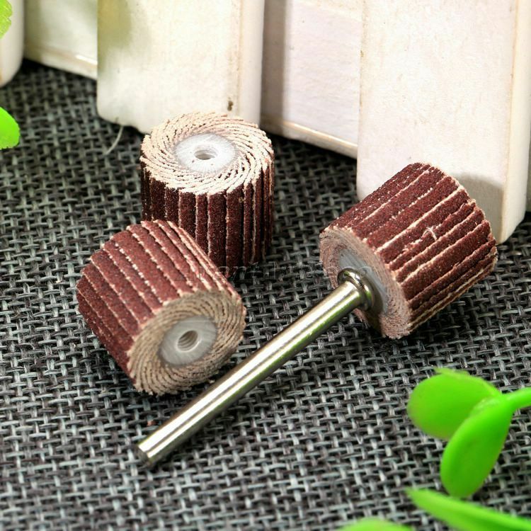 10Pcs 240 Grit 12X12mm Sanding Polishing Flap Head W 3mm Arbor for Power Rotary