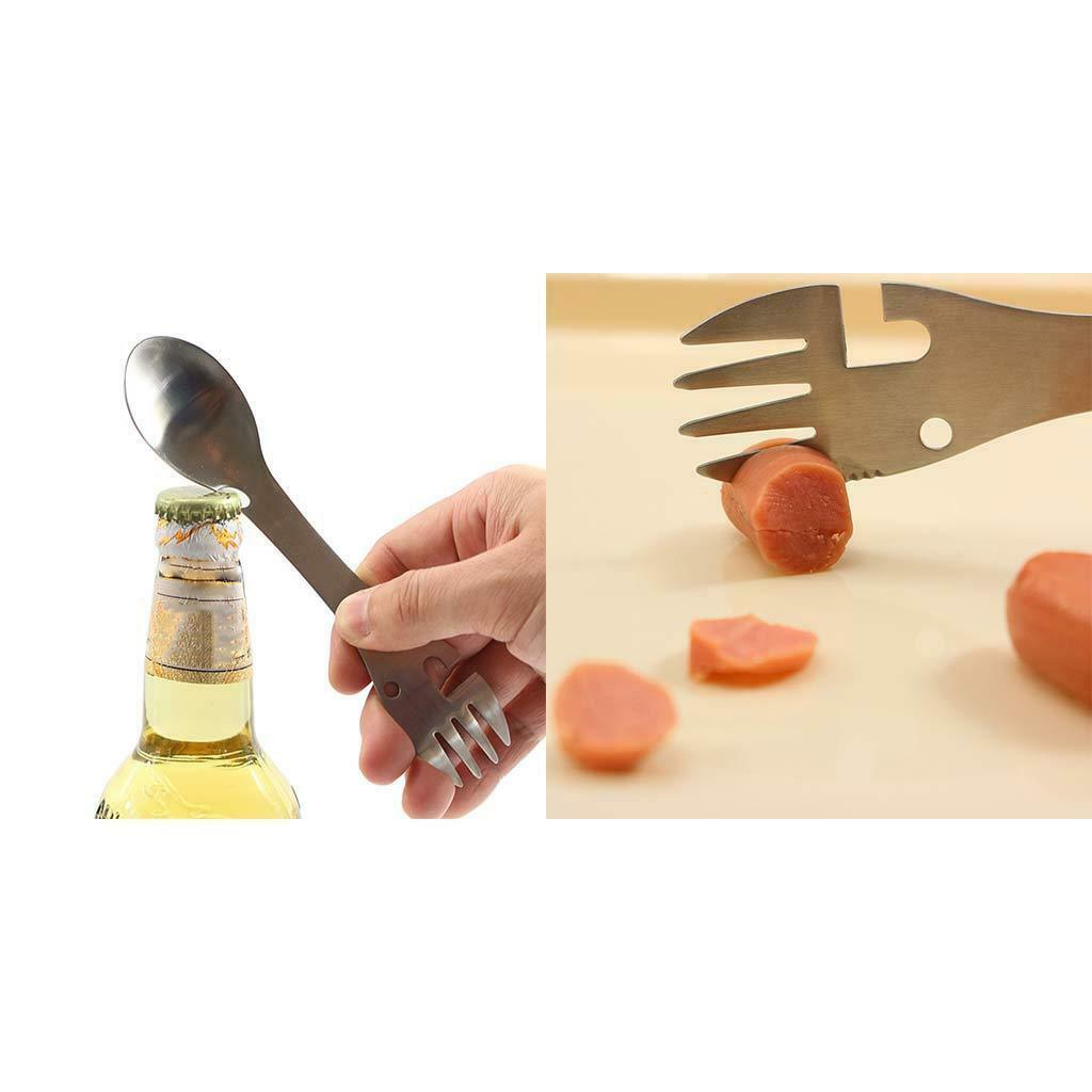2pcs   Eco - Friendly   Fork   Spoon   Steel   with   Serrations   for