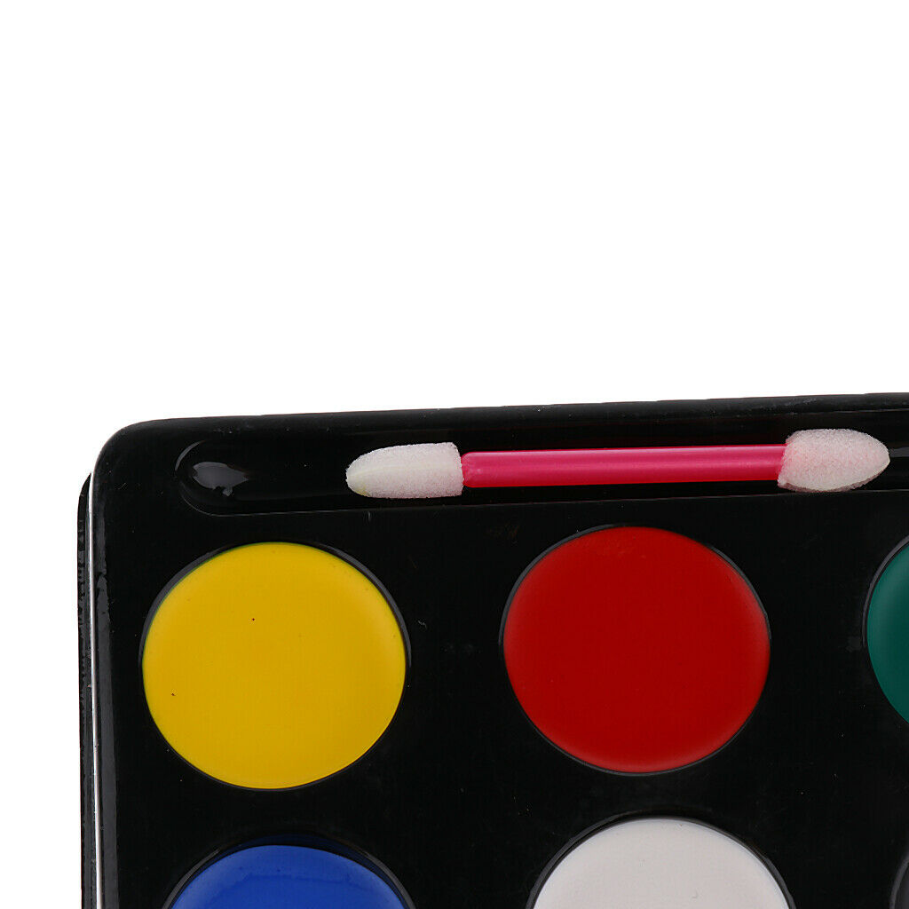 6 Colors Face Painting Palette Halloween Make Up Tools Red Sponge Clown Nose