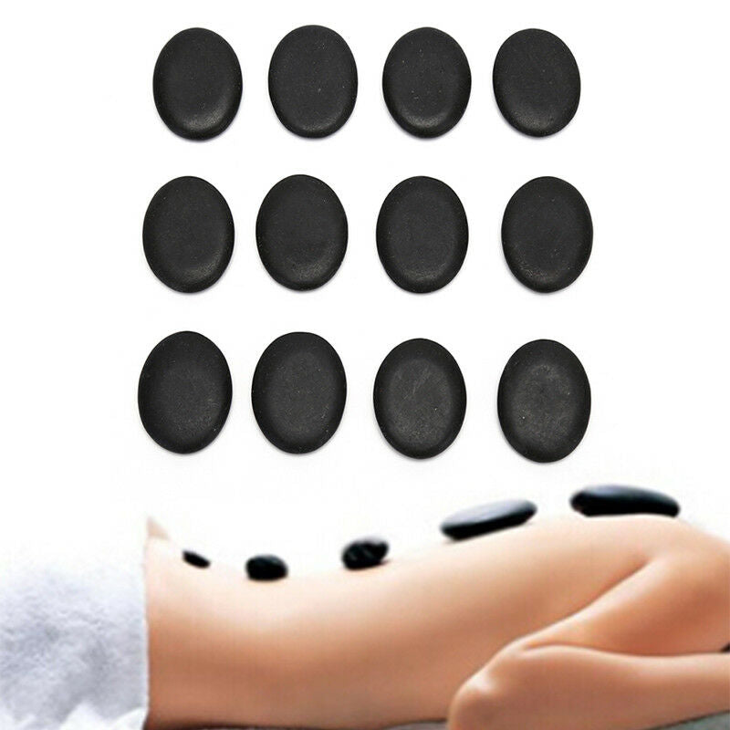12pcs 3*4cm Massage Stones Massage lava Natural Energy Massage Set Hot Spa RBDD