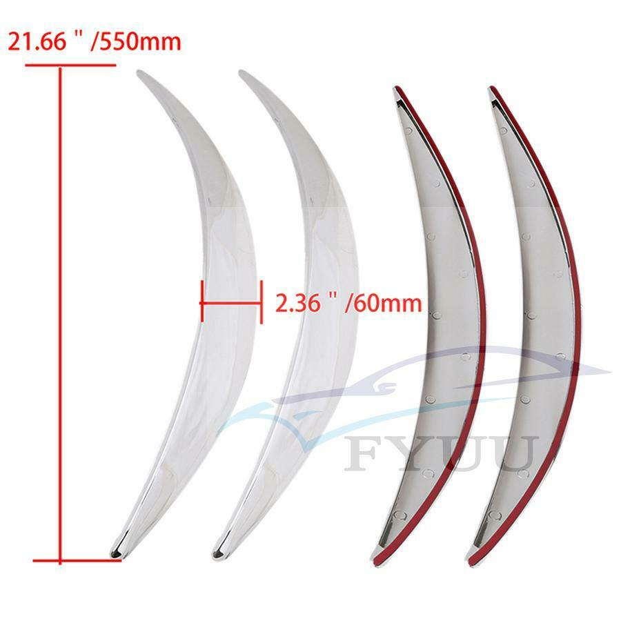 4pcs Chrome Car Wheel Eyebrow Arch Protector Trim Lips Fender Flares Universal