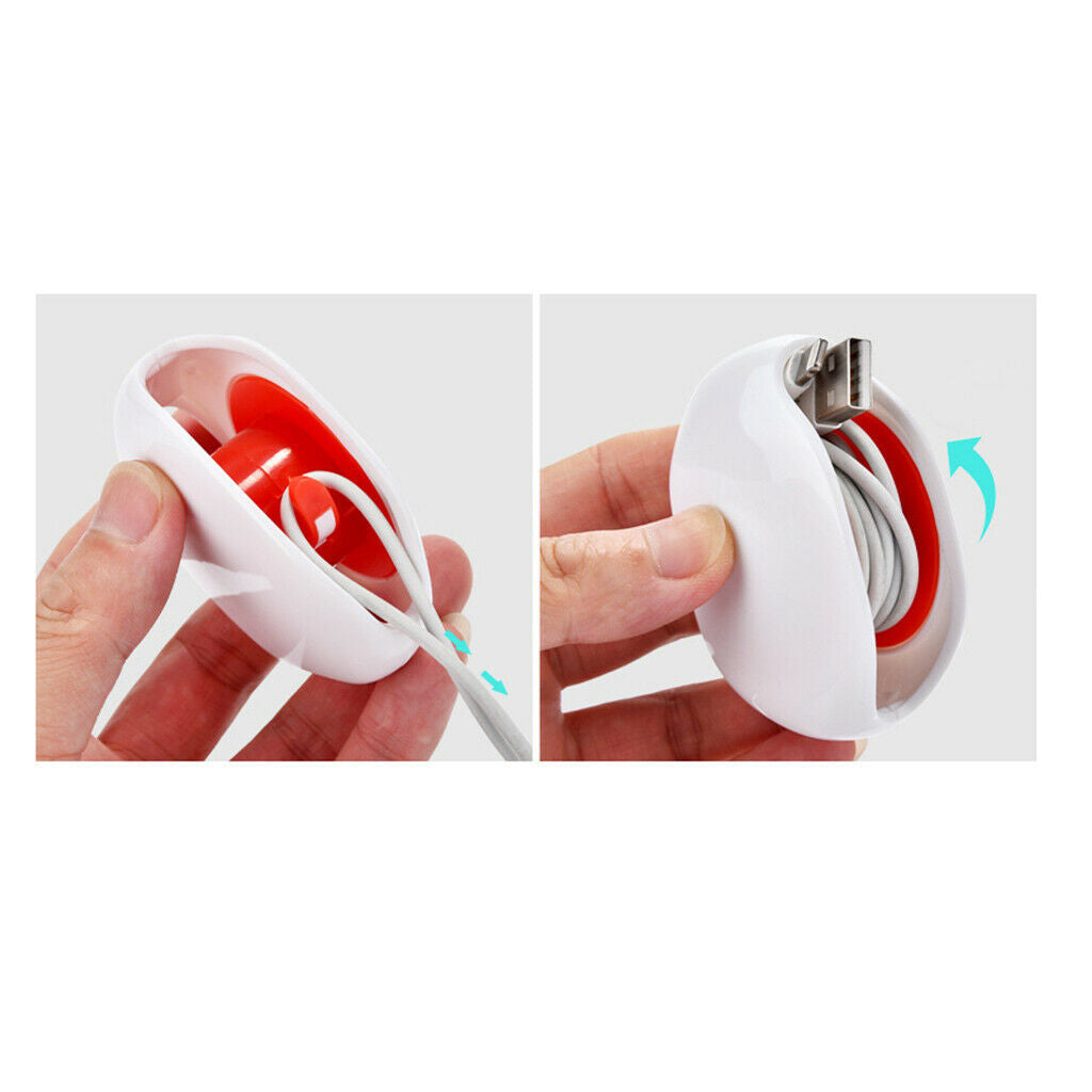 6 Pieces Automatic Cable Winder Cord Organizer for Phone Charger Yellow Blue