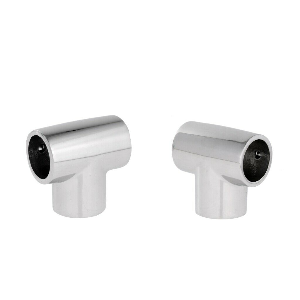 1Pair Stainless Steel Marne Boat Handrail Tee Fitting, 90 Deg., 1" 25mm