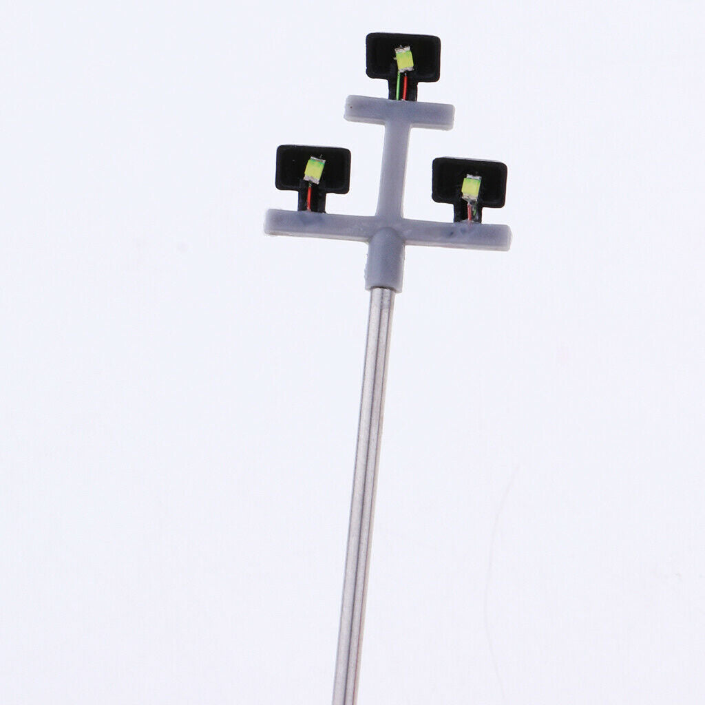10x Delicate Building Layout HO OO Scale Train LED Street Lights Stainless