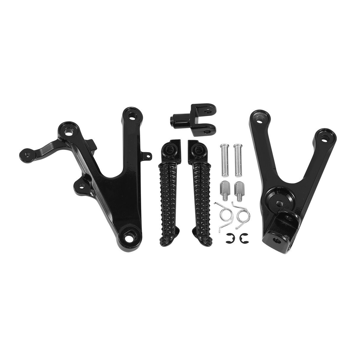 Black Front Footrest Foot Pegs Bracket Set Fit For Yamaha YZF R6 2003-2005 2004