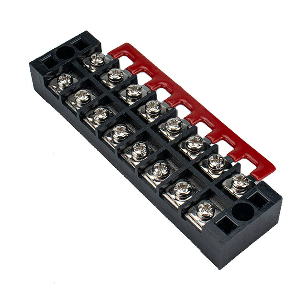 5pcs Dual Row 8 Positions Wire Screw Terminal Electric Barrier Strip Block 25A