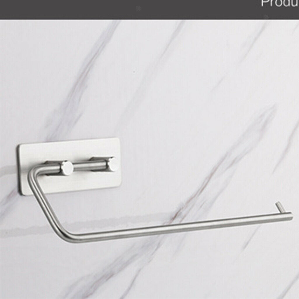 Toilet Tissue Paper Roll Holder Self-adhesive Wall-Mounted Stainless Steel