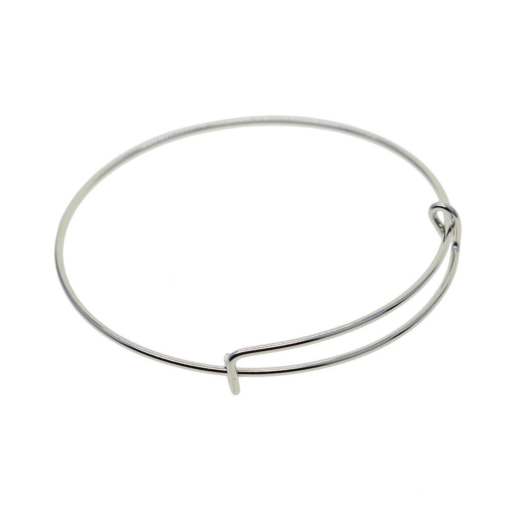 6 Pieces Brass Sliver Plated Adjustable Wire Bracelets