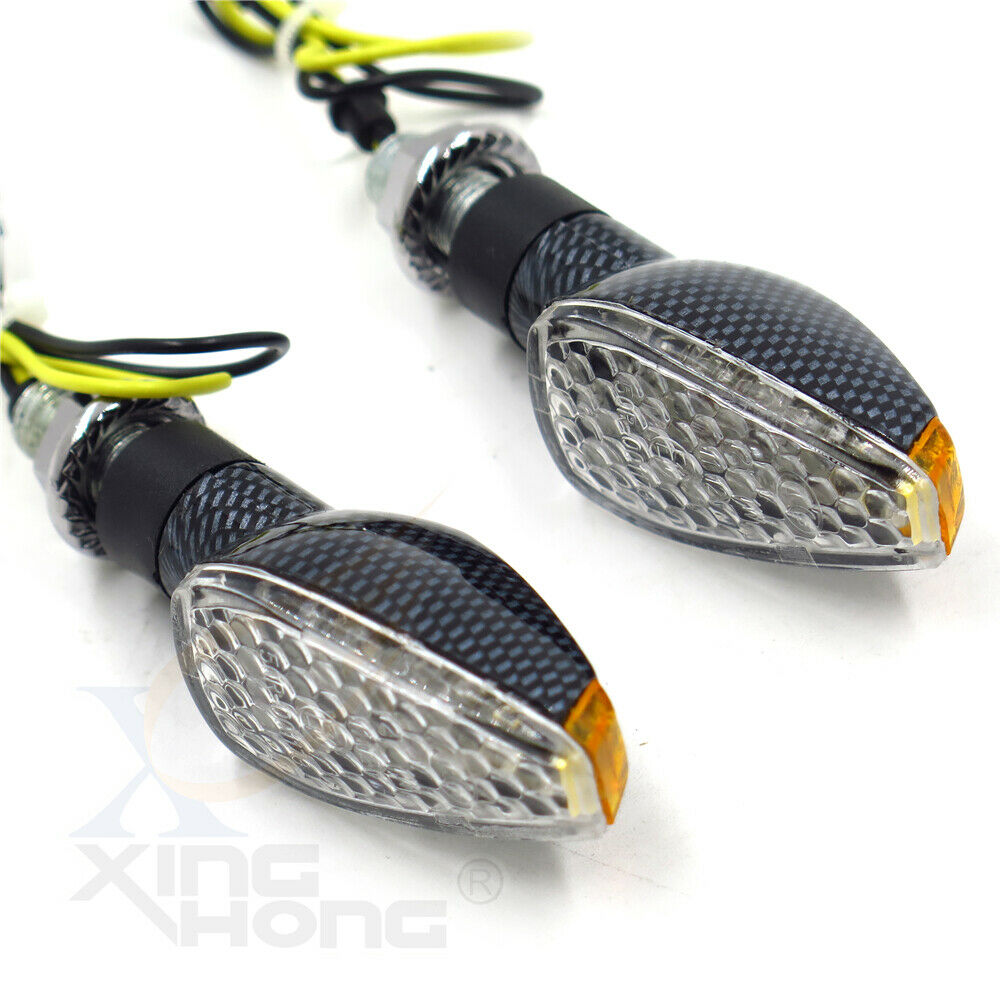 10mm Screw Turn Signals w/ Clear Lens 12V LED CN For KAWASAKI SUZUKI YAMAHA