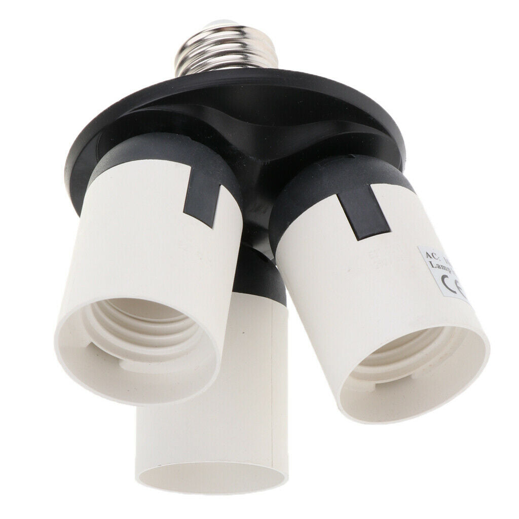 E27 to 3 E27 Socket Adapter Studio Photo Kit Light Lamp Bulb Base Holder