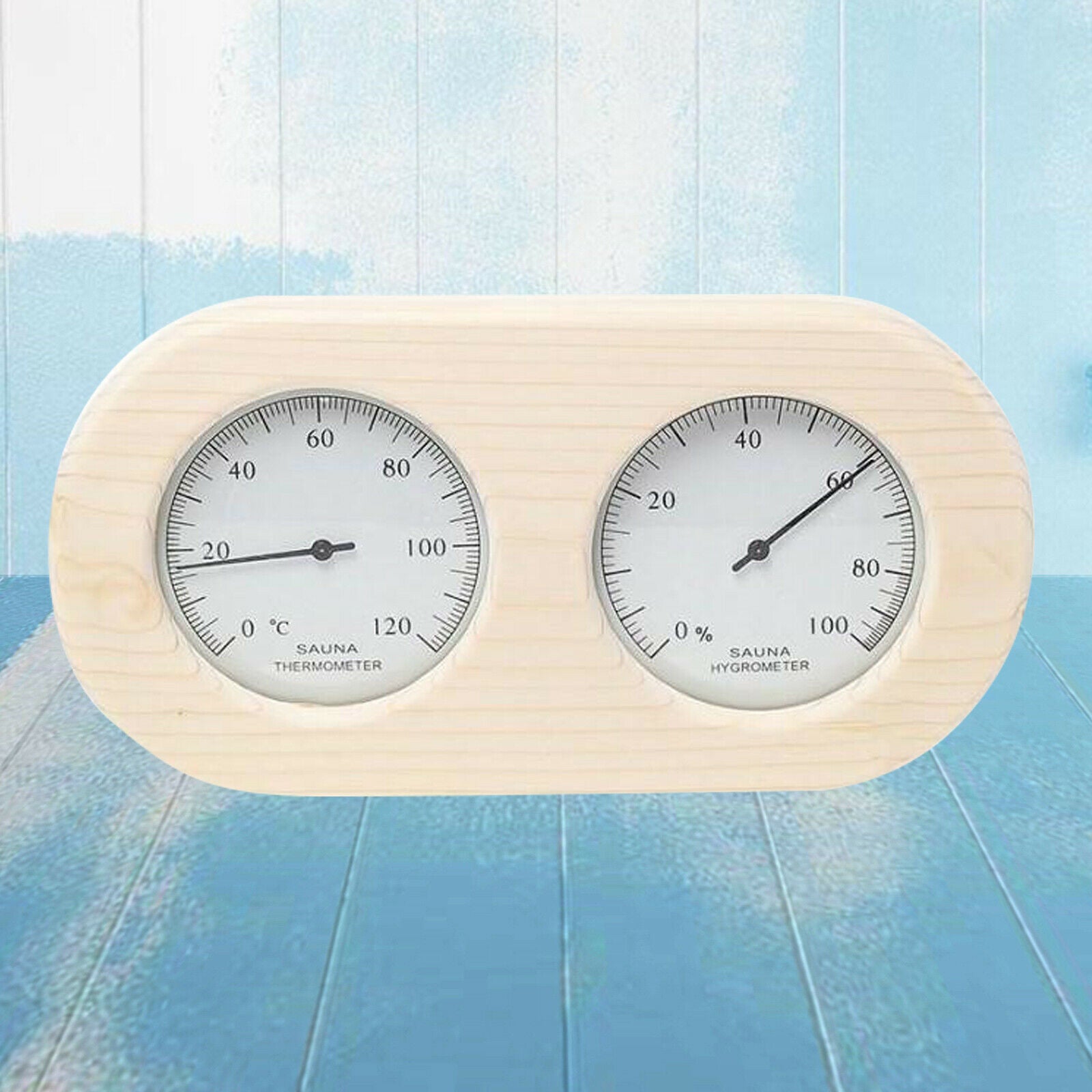 2-in-1 Indoor Wood Thermometer Hygrometer Sauna Room Steam Room Accessories