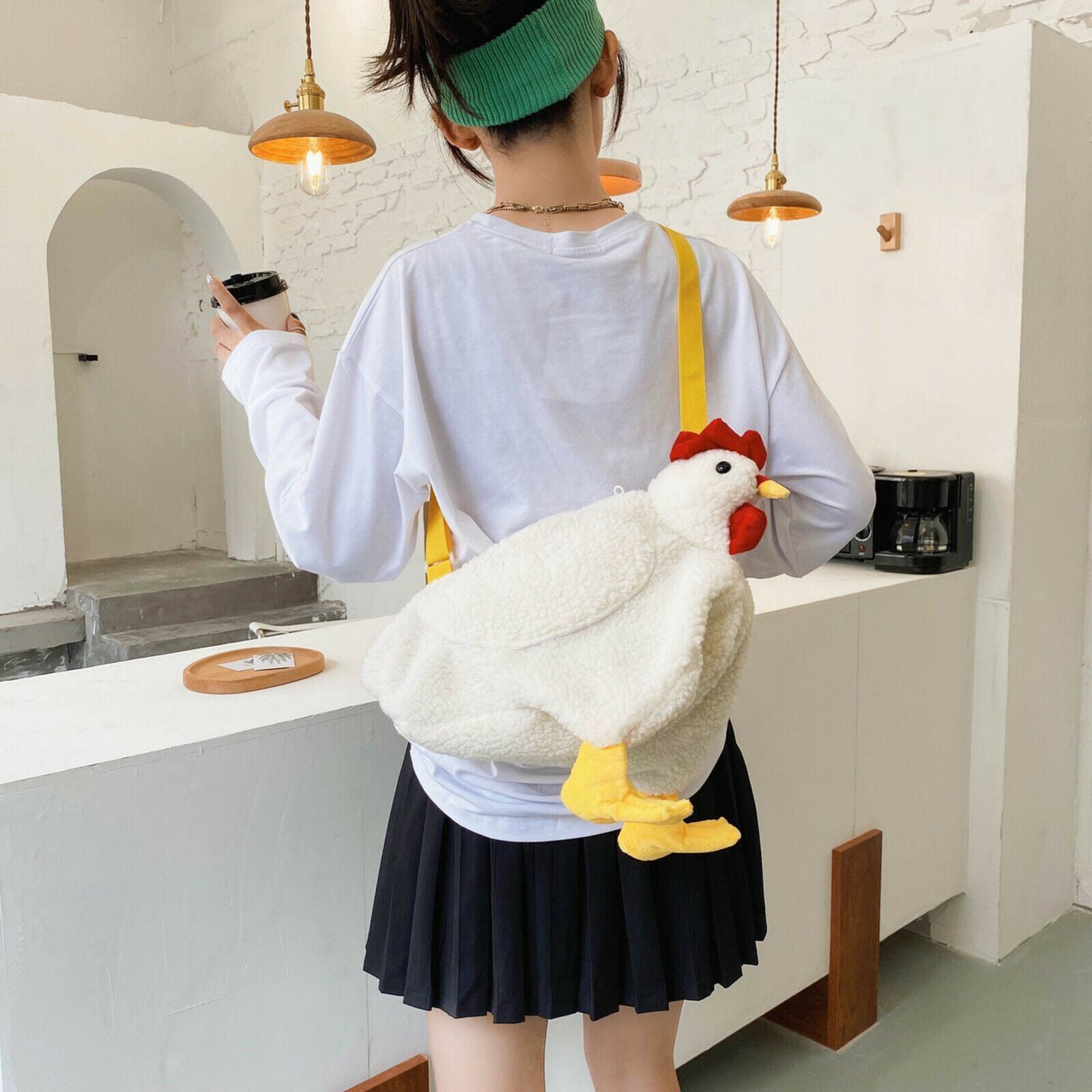 Women cute plush cross body bag shoulder bag tote cartoon rooster