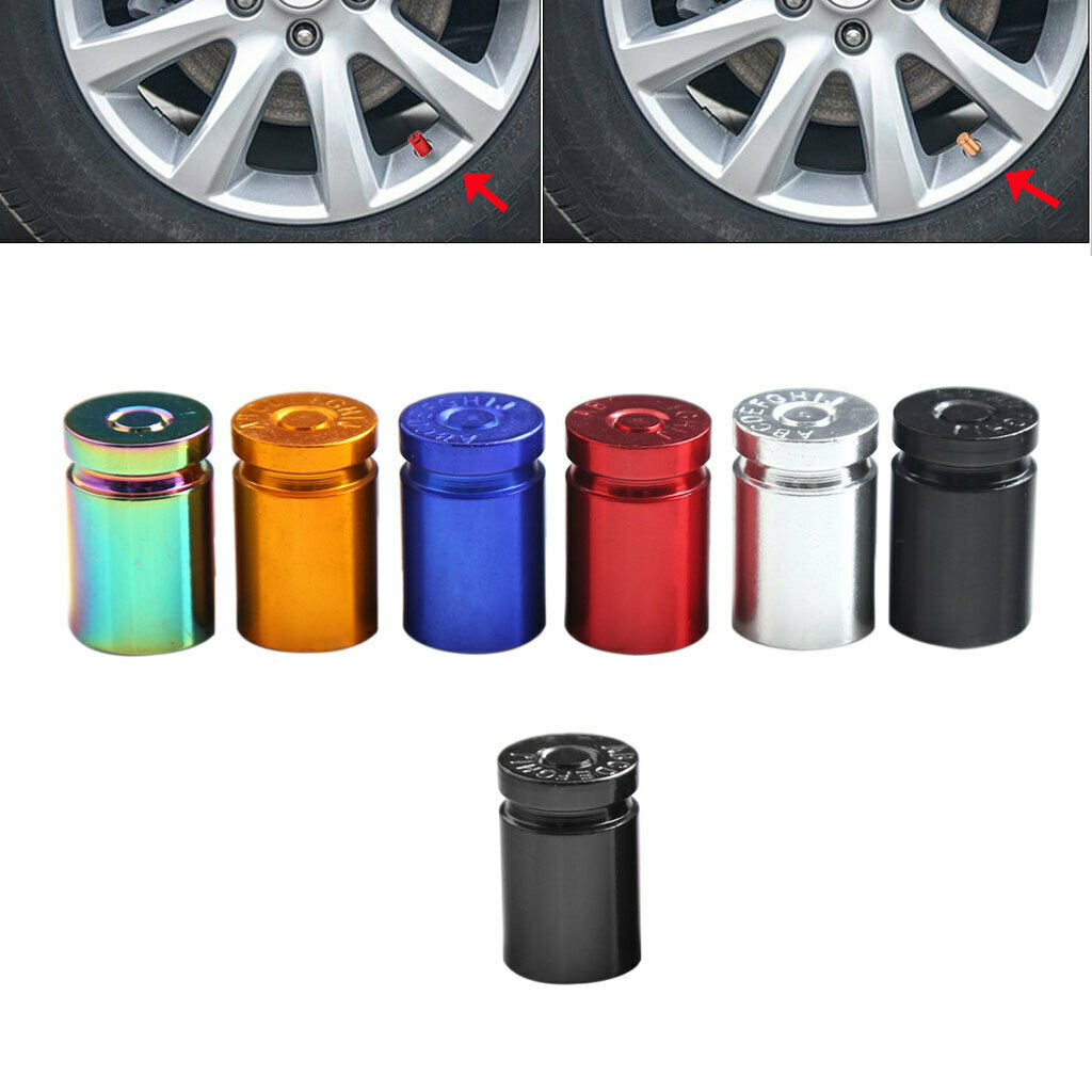 Pack of 4 Aluminum Alloy Car Truck Bicycle Tire Stem Valve Caps Dust Covers