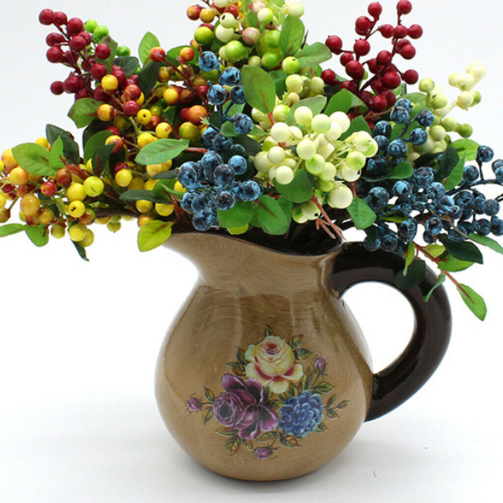 10Pcs Vivid Artificial Flowers Christmas Fruit Berries Plants For Wedding Home