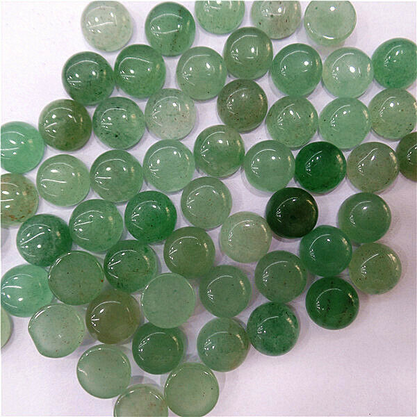100Pcs 8mm Wholesale Natural Green Aventurine Round Cab Cabochon DIY HH7058