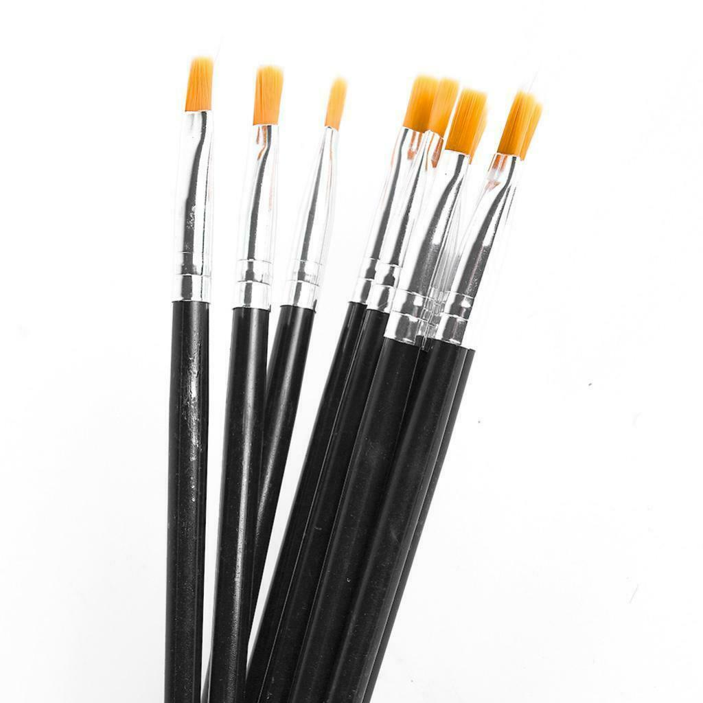 10X Wooden Handle Paint Brush Artist Brush Set Pointed Brush Flat Brush  Brush