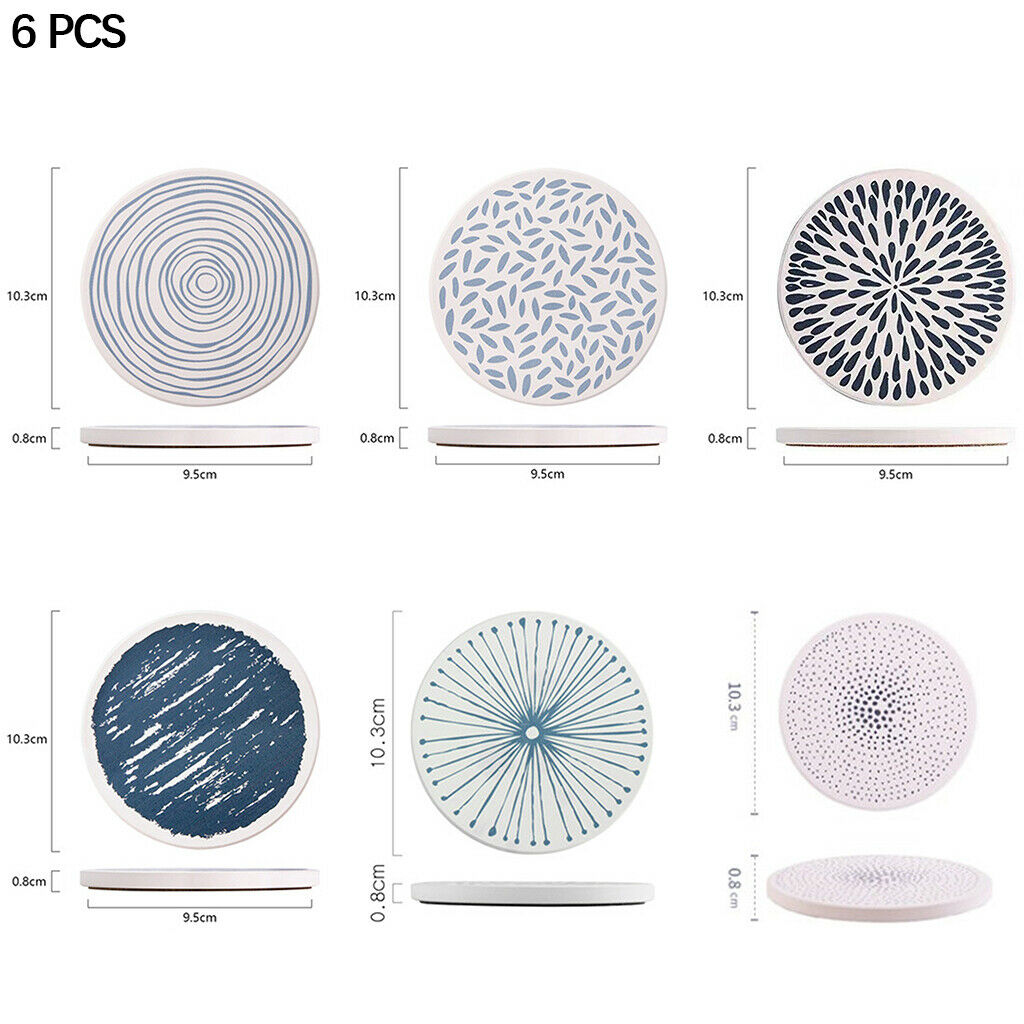Set of 6 Kitchen Coasters Table Mat Heat for Dining Table Kitchen Cafe Bar