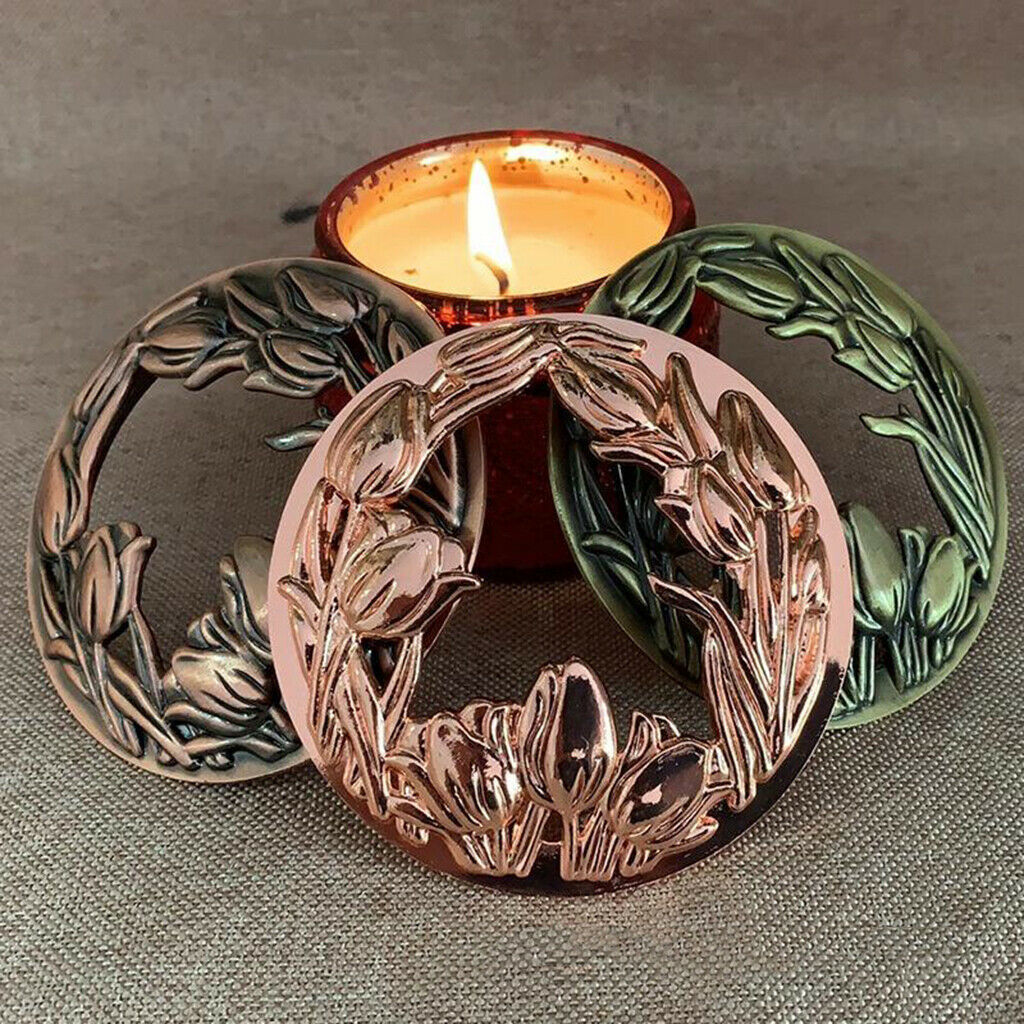 Jar Candle Toppers Accessories Sleeves Lid Flower Style rose golden