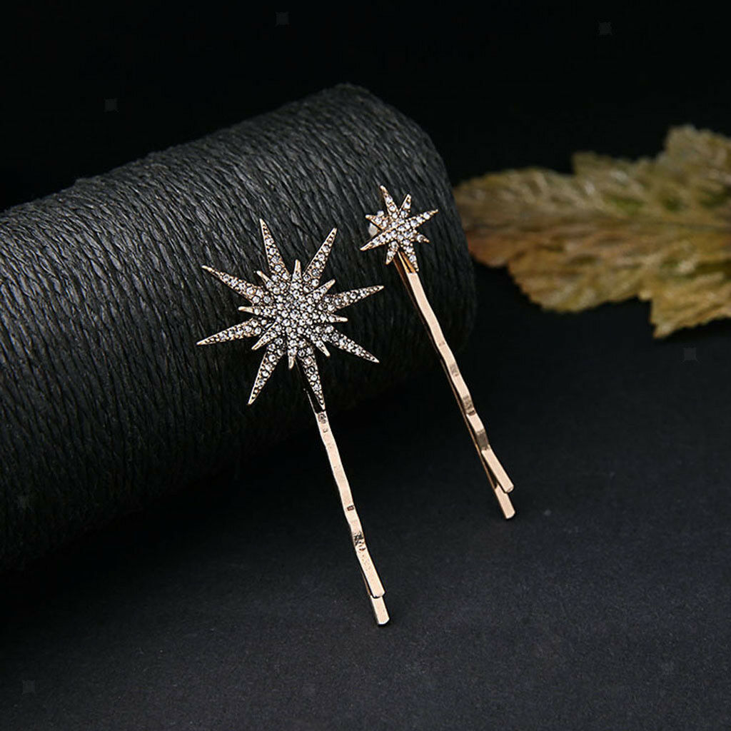 Fashion Crystal Jewelry Moon Star Rhinestone Hairpin Hair Clip Jewelry Hair