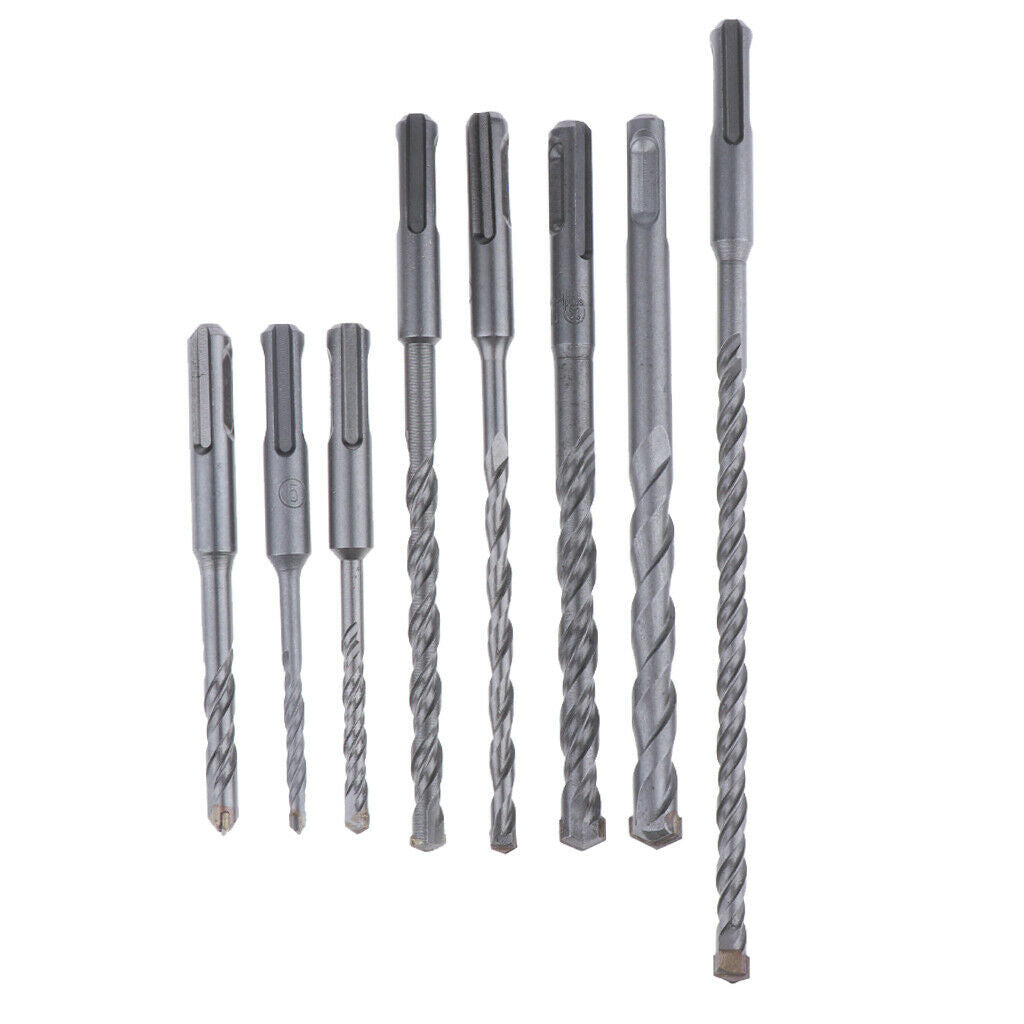 8pc Round-handle Electric Hammer Impact Drill Bit for Concrete Masonry Stone