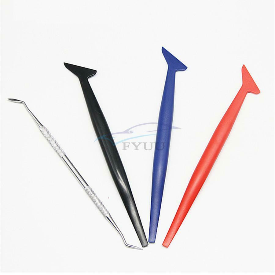 4 Pieces Micro Squeegee Auto Color Change Film Side Closing Corner Trim Tools
