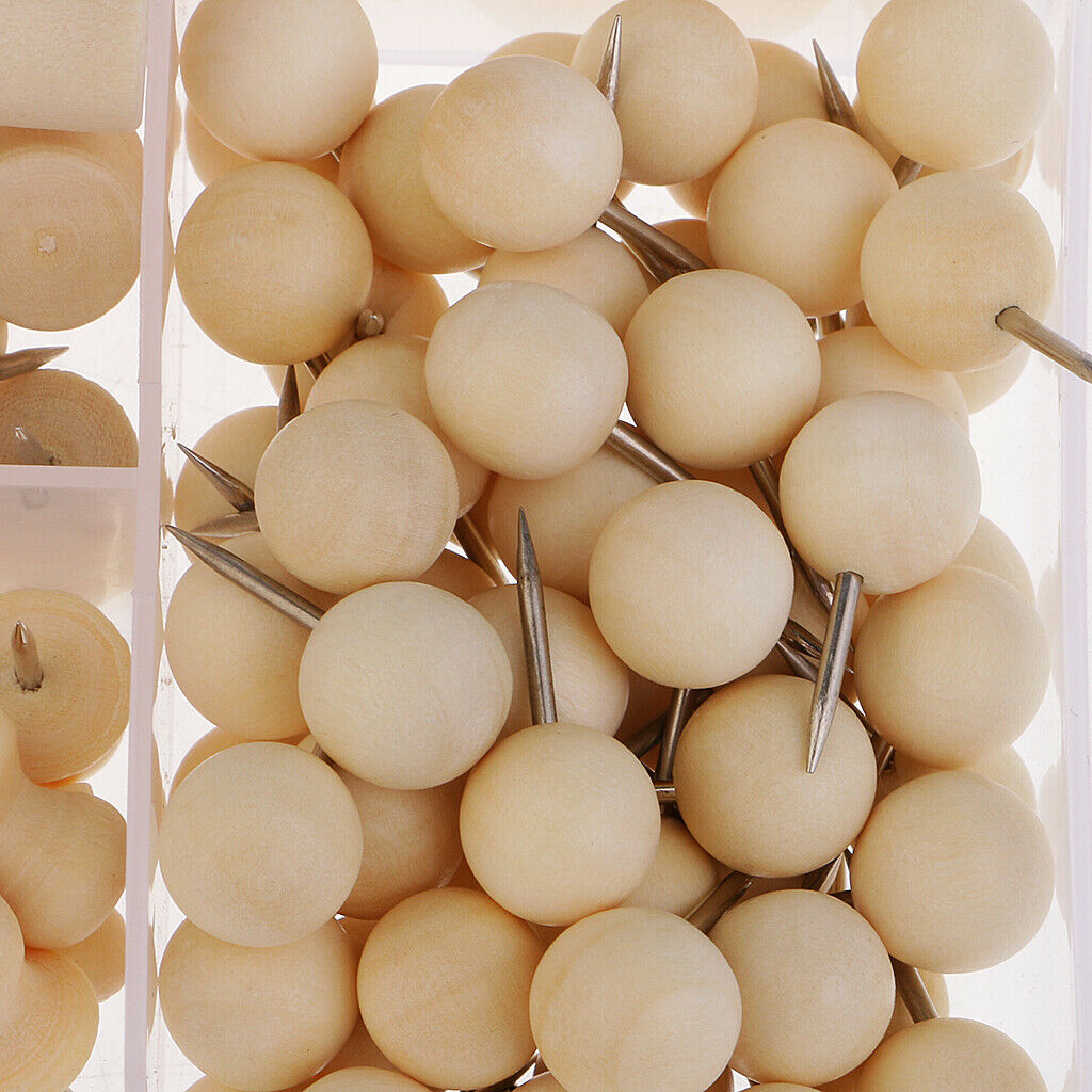 180-pack wooden thumbtacks, nails, needles, pinboard needles, thumbtacks, maps