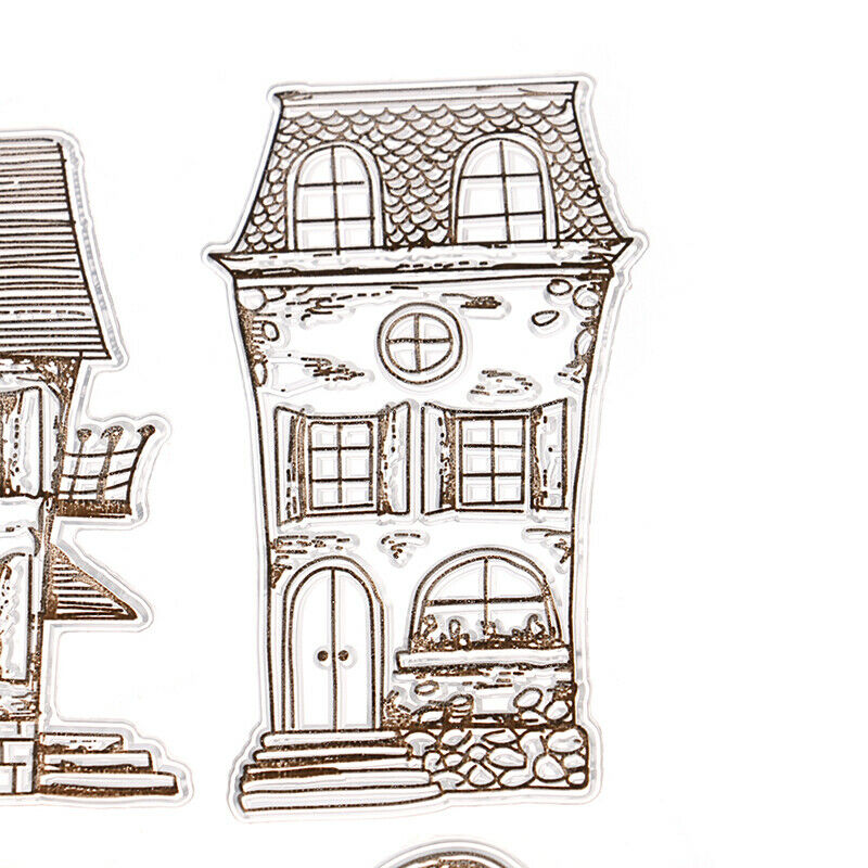 Houses Pattern Transparent Clear Stamp Silicone Seals DIY Scrapbooking Card M KX